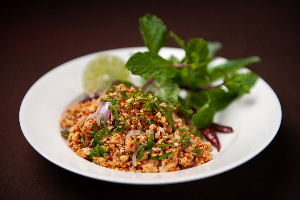 ลาบไก่ (Spicy Minced Chicken Salad (Larb))