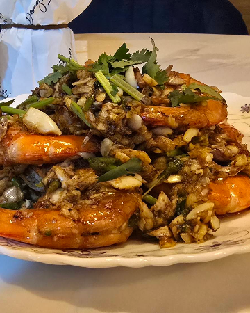 กุ้งผัดพริกเกลือ  (กับข้าว)