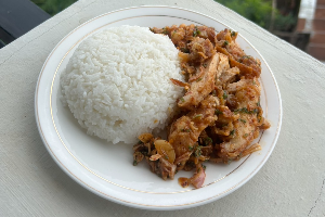 ข้าวยำไก่แซ่บ / ကြက်ချဉ်စပ်သုပ်ထမင်း