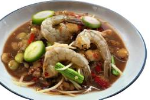 ตำกุ้งสด