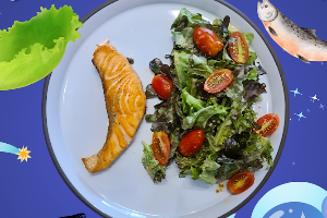 สลัดผักปลาแซลมอล