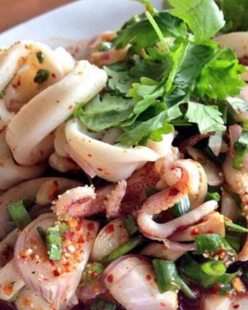 ลาบปลาหมึกหอม