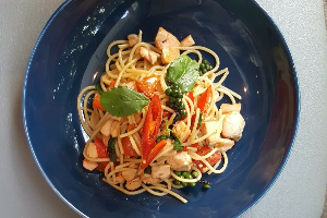 สปาเกตตี้ขี้เมาปลาแซลมอล