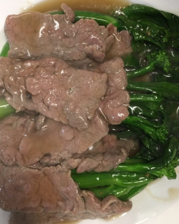 คะน้าฮ่องกงผัดเนื้อวัว