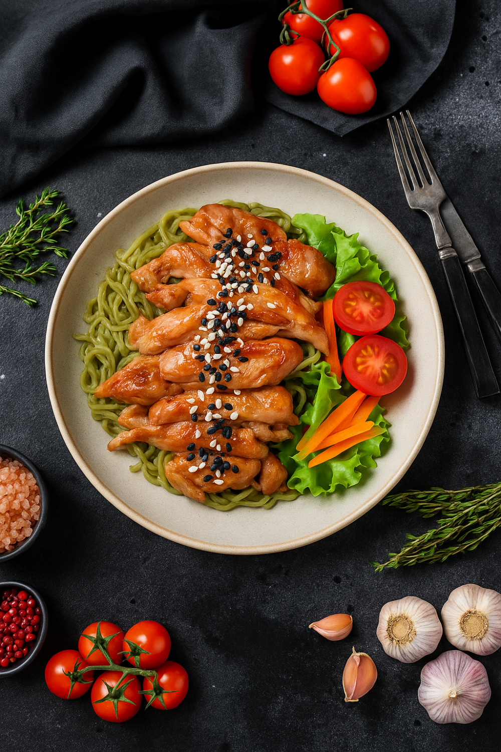 บะหมี่ไก่อบบราวน์ซอส