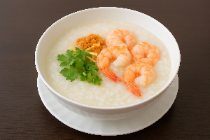 Shrimp Congee (კრევეტების ბრინჯის ფაფა)