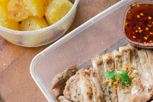 สเต็กหมูย่างลีนมันฝรั่งกริลล์