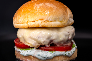 Lamb Burger with Greek Yogurt Mint Sauce