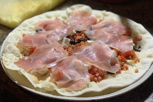 Pizza Bread Focaccia Crudo Di Parma  