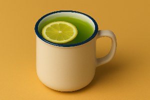 ชาเขียวมะนาวร้อน | Hot Green Tea with Lemon