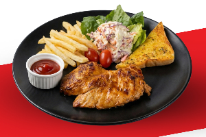 สเต๊กอกไก่บาร์บีคิวพริกไทยดำ