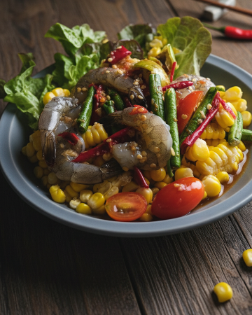 ตำมะม่วงกุ้งสด