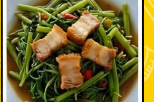 ผักปุ้งหมูกรอบ