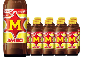 เอ็ม-150 เครื่องดื่มชูกำลัง ขวดแก้ว ฝาเหลือง