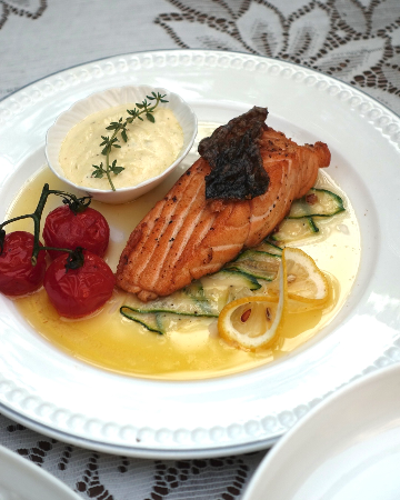 Salmon Steak With Lemon butter sauce 