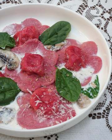 Ravioli sausage With Cream sauce