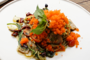 สปาเกตตี้เพรสโต้ไข่กุ้งเบค่อน