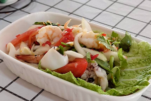 ยำทะเล(กุ้ง+ปลาหมึก)