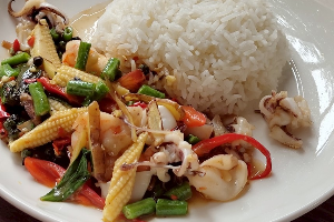 ผัดฉ่า(ราดข้าว)
