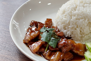 ข้าวหมูหวาน(หมูสามชั้น)