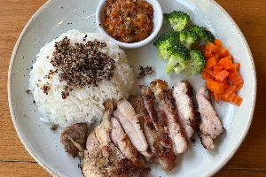 ข้าวไก่ย่าง+น้ำพริกมะเขือเทศ