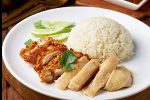 ข้าวมันไก่ผสม បាយខ្លាញ់​មាន់ពីរមុខ Oily Rice Mixed Chicken