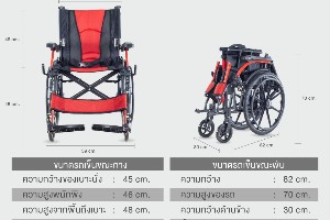 รถเข็นนั่ง อลูมิเนียม 13.6kg comfort gold สีแดง forever (พรีออเดอร์ 7วัน)
