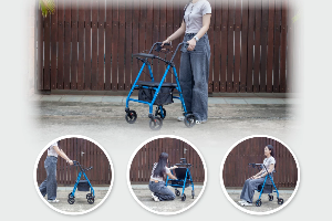 rollator อลูมิเนียม สีฟ้า forever