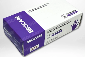 ถุงมือไนไตรท์ ไม่มีแป้ง สีม่วง 100ชิ้น/กล่อง brocare