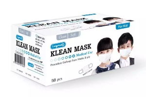 หน้ากากอนามัย เด็ก klean mask สีขาว longmed